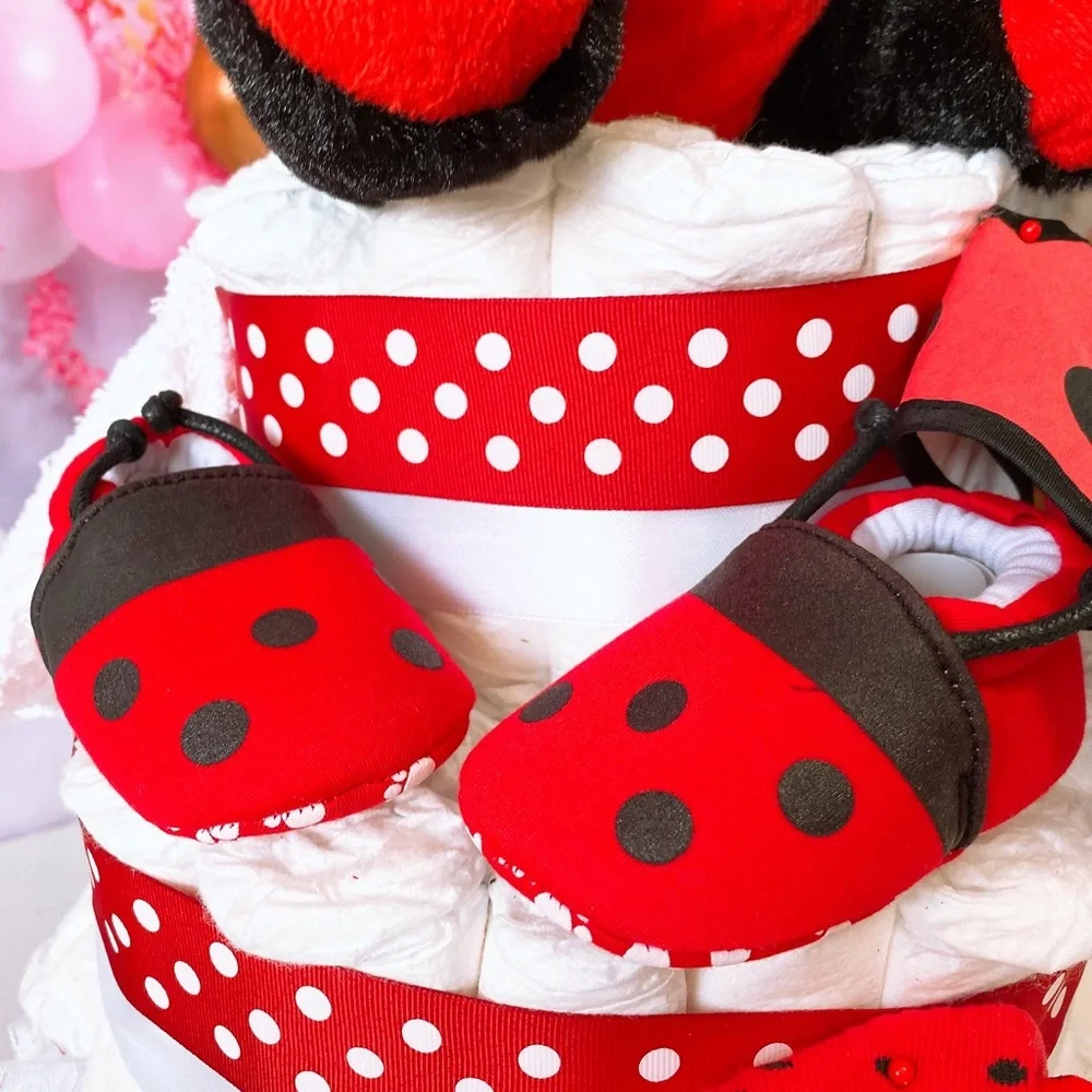 Ladybug Unisex Diaper Cake